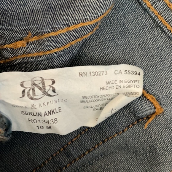 Rock & republic Berlin ankle blue Jean size 10 - Picture 5 of 5